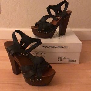 Steve Madden Lunatic Black Leather Size 7